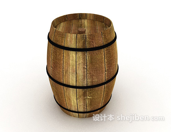 设计本酒桶3d模型下载