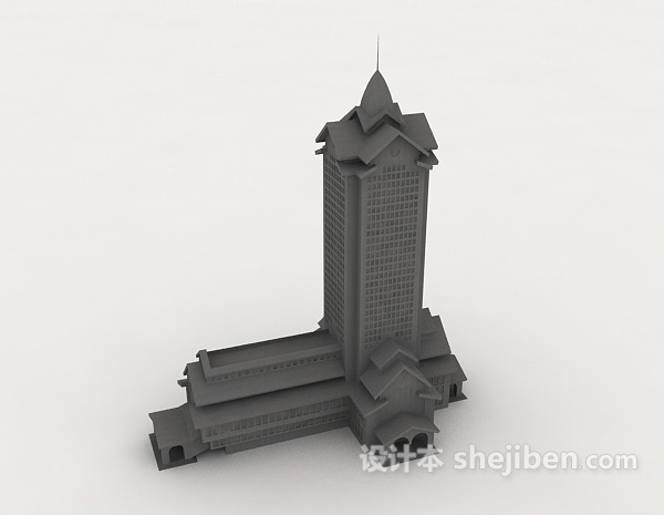 免费室外高楼建筑3d模型下载