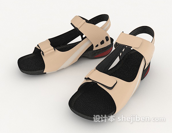 设计本女士凉鞋3d模型下载