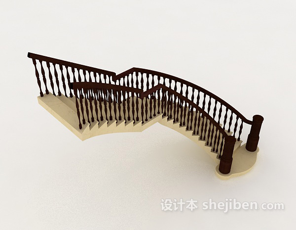 免费欧式风格家居楼梯3d模型下载