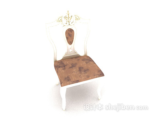 免费白色欧式梳妆椅3d模型下载