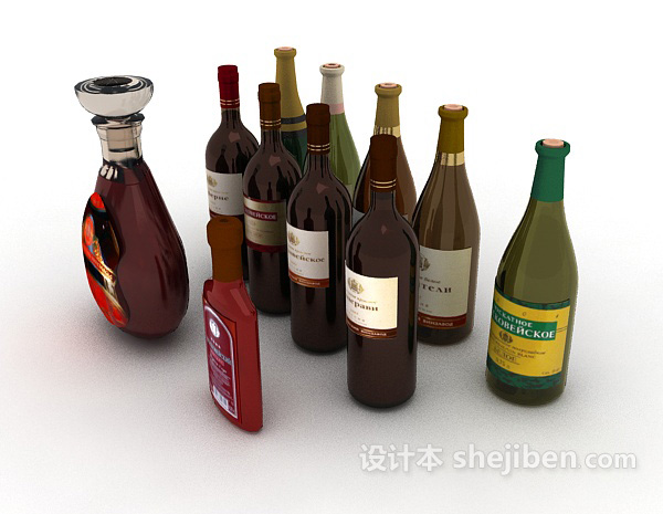 设计本洋酒、啤酒3d模型下载