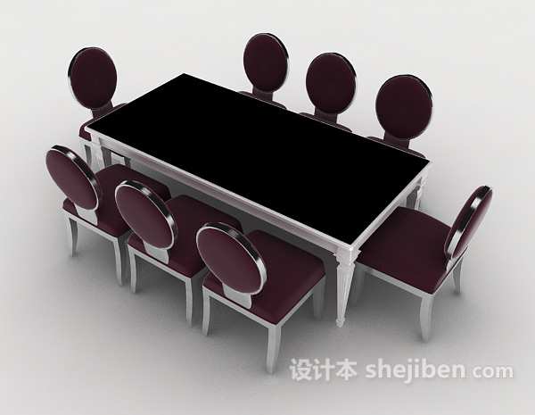 设计本简约欧式家居桌椅3d模型下载