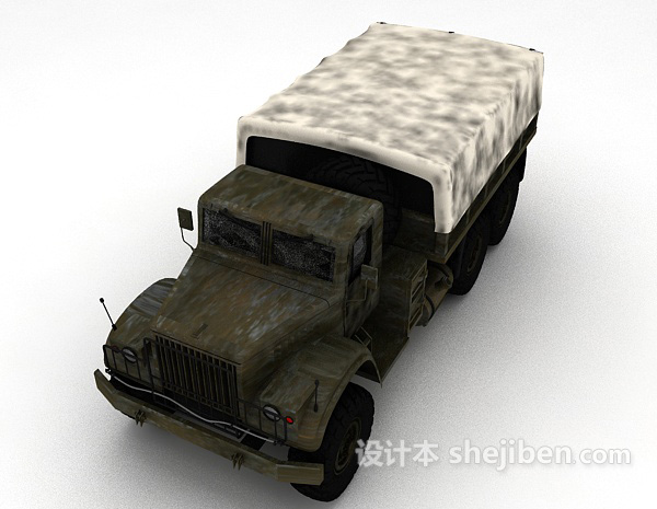 现代风格军用卡车3d模型下载