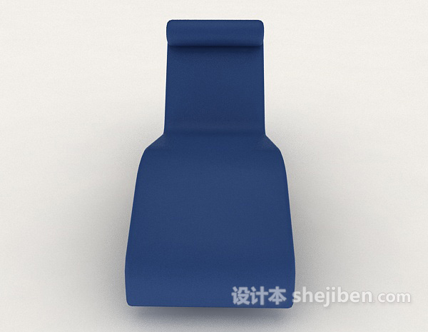 现代风格先打蓝色休闲躺椅3d模型下载