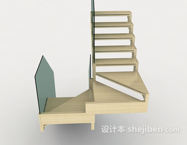 现代风格家居折角楼梯3d模型下载