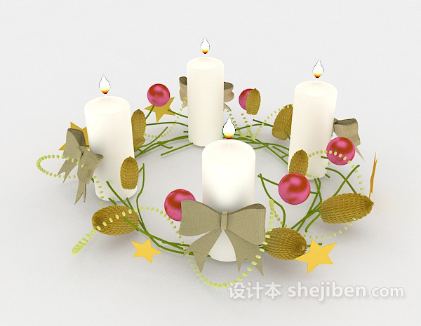 现代风格家庭常见蜡烛3d模型下载