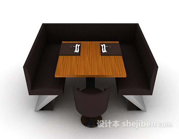 现代风格常见餐厅桌椅组合3d模型下载