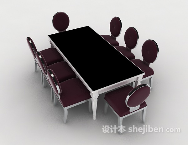 简约欧式家居桌椅3d模型下载