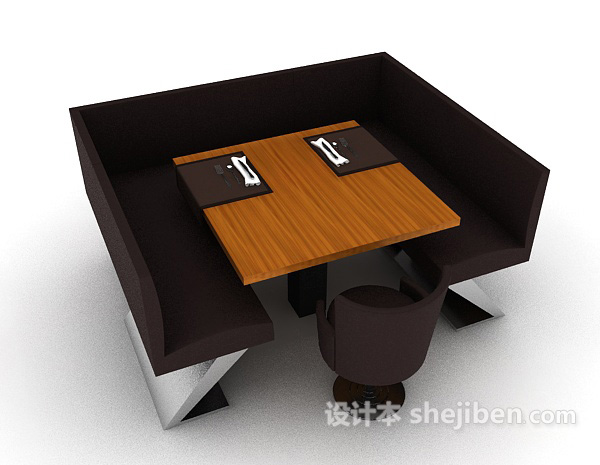 免费常见餐厅桌椅组合3d模型下载