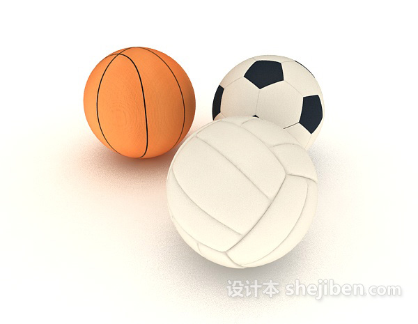 现代风格大小足球3d模型下载