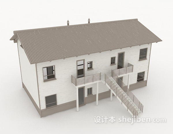 二层民房3d模型下载