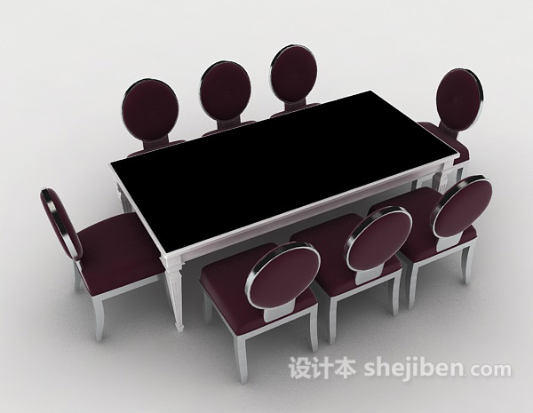欧式风格简约欧式家居桌椅3d模型下载