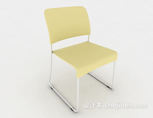 免费黄色简约办公椅3d模型下载