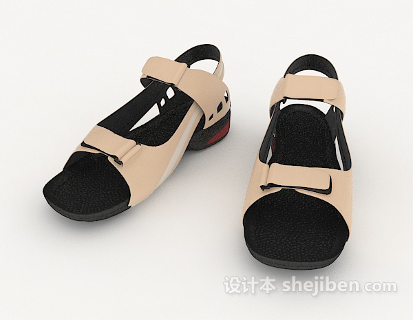 现代风格女士凉鞋3d模型下载