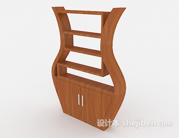 设计本个性简约实木展示柜3d模型下载