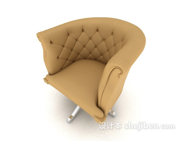 设计本黄色舒适家居椅3d模型下载