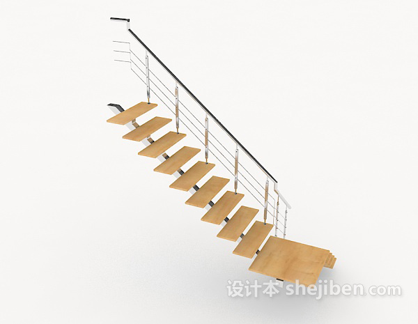 免费家居实木楼梯3d模型下载