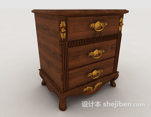 免费欧式古典床头柜3d模型下载