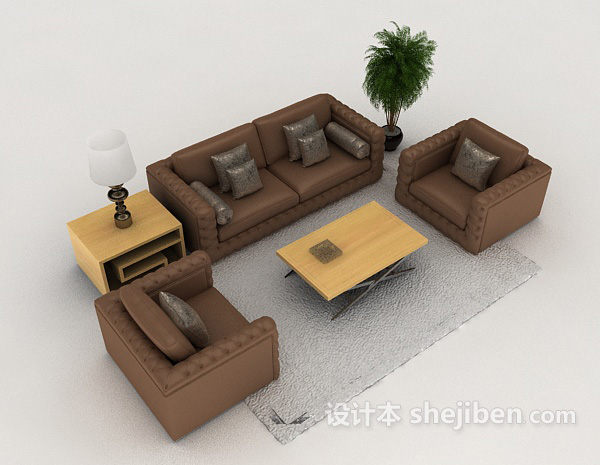 简约现代风格组合沙发3d模型下载