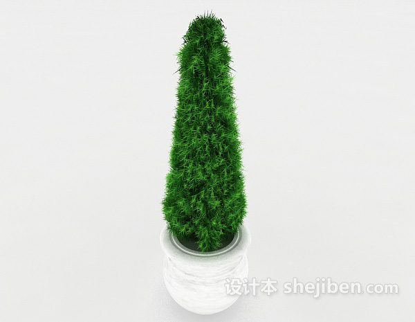 设计本绿色盆栽装饰3d模型下载
