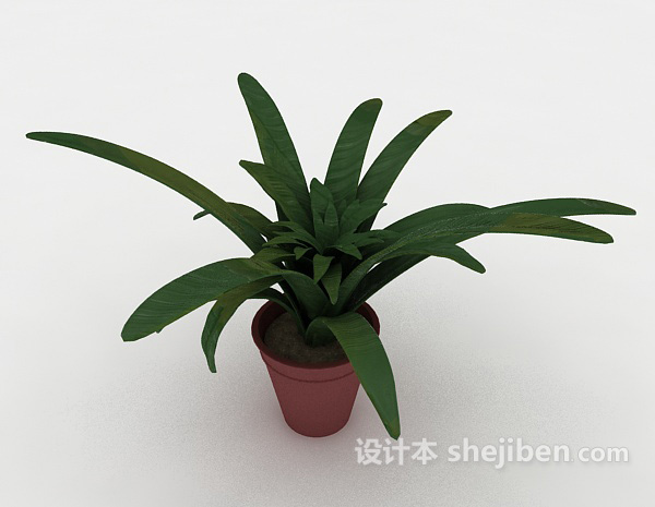 绿色盆栽植物3d模型下载