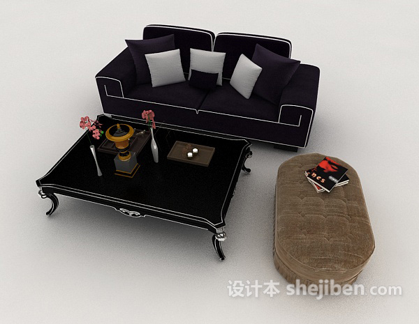 免费高档欧式家居沙发3d模型下载