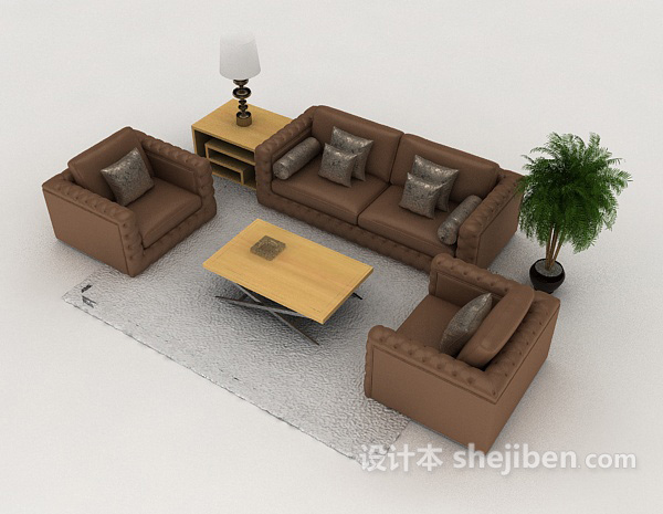 现代风格简约现代风格组合沙发3d模型下载