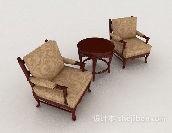 设计本欧式高档简单沙发3d模型下载