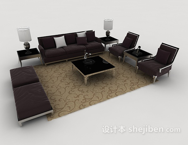 其它新古典风格组合沙发3d模型下载