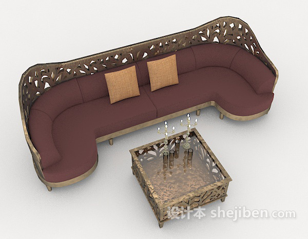 欧式风格居家简约欧式沙发3d模型下载
