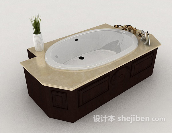 现代风格家居型浴缸3d模型下载