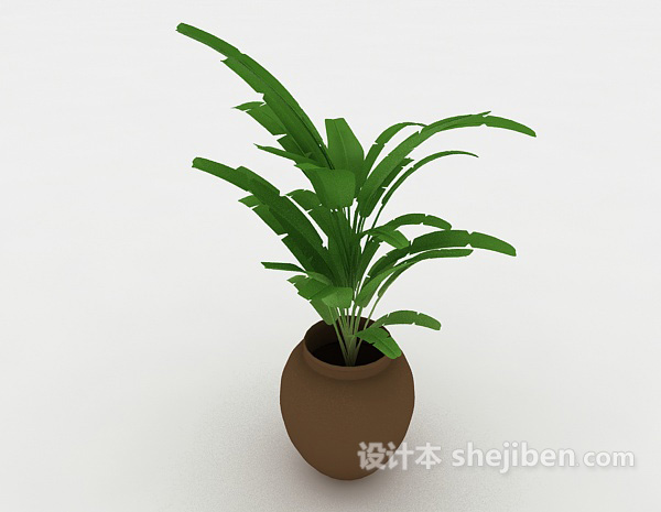 居家绿色盆栽3d模型下载