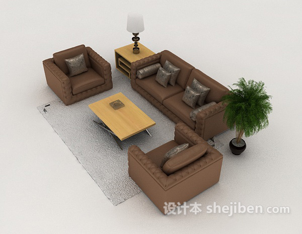 设计本简约现代风格组合沙发3d模型下载