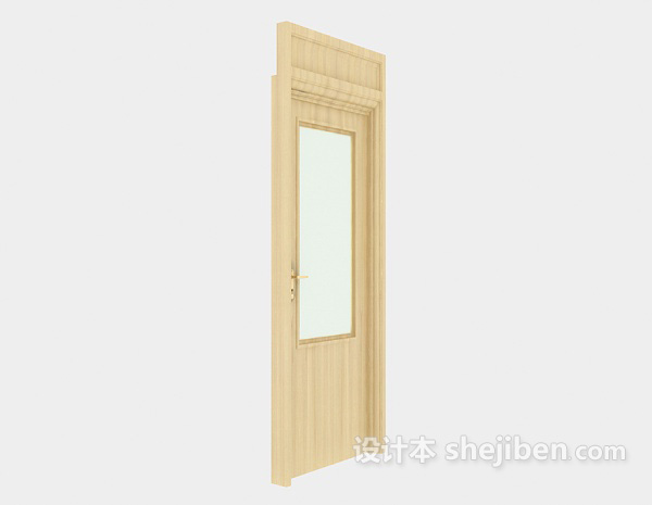 免费实木浴室门3d模型下载