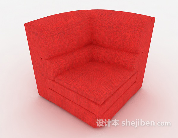 大红色单人沙发3d模型下载