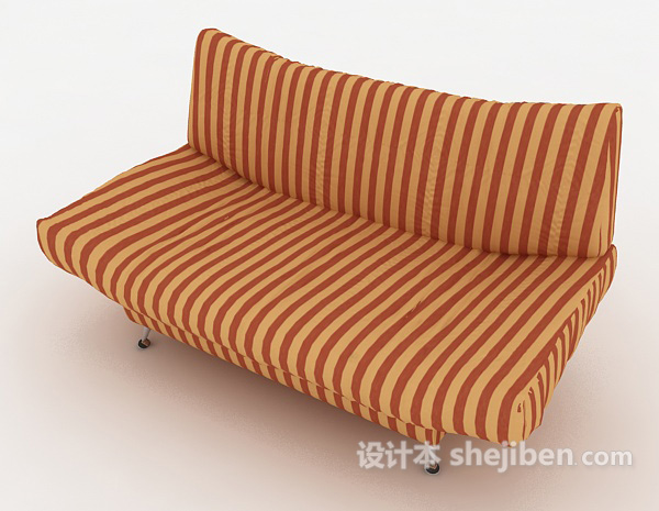 免费条纹双人沙发3d模型下载