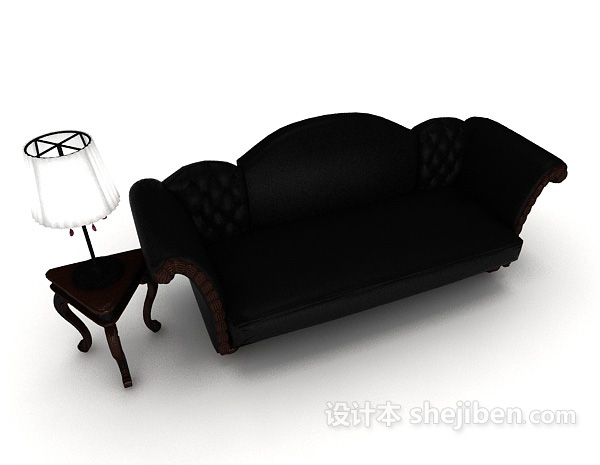 欧式高档皮质沙发3d模型下载