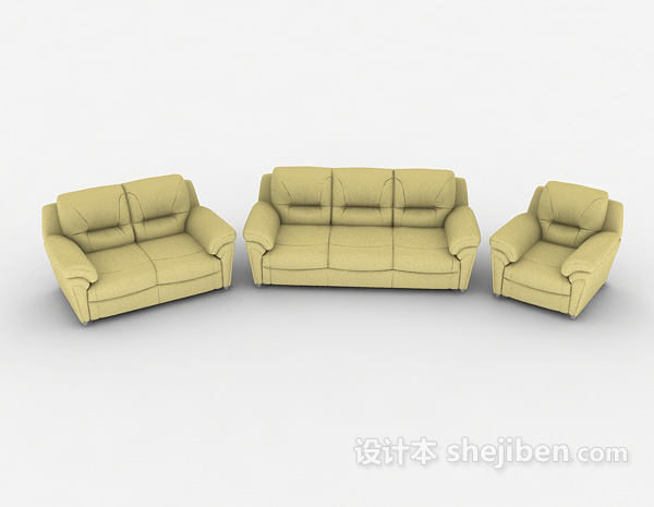 现代风格绿色组合家居沙发3d模型下载