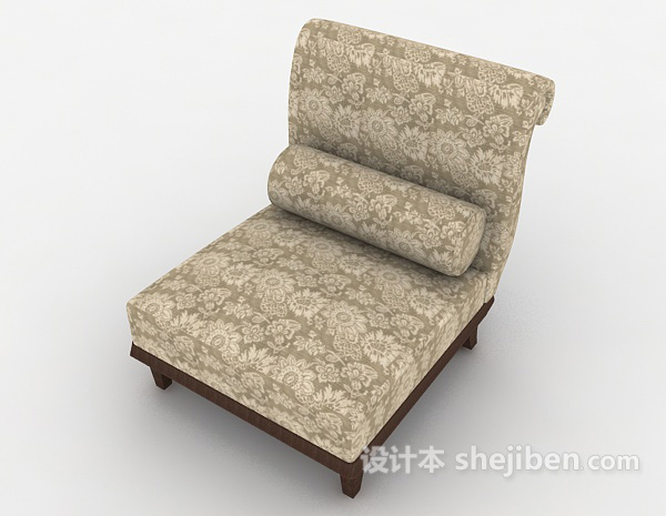 免费新古典单人沙发3d模型下载