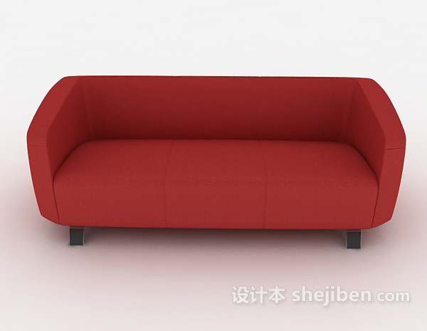 现代风格简约时尚红色沙发3d模型下载