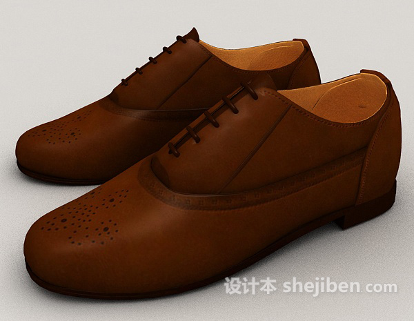 免费文艺清新平底皮鞋3d模型下载
