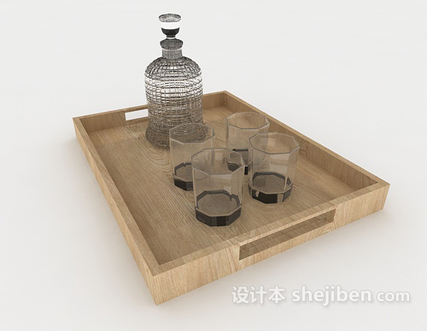免费透明玻璃酒杯3d模型下载