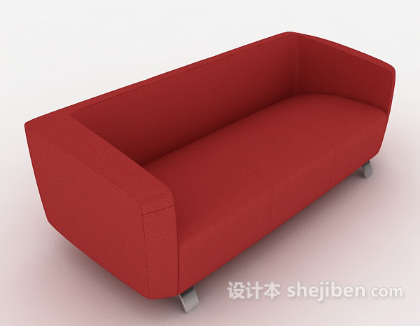 简约时尚红色沙发3d模型下载
