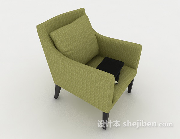 设计本绿色单人休闲椅3d模型下载