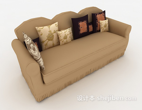 免费居家简单多人沙发3d模型下载