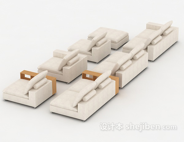 设计本白色家居沙发集合3d模型下载