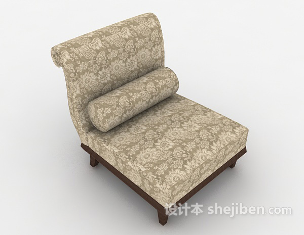 新古典单人沙发3d模型下载
