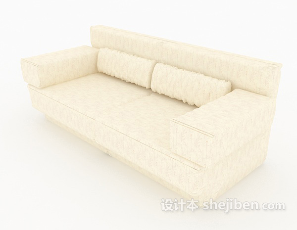 免费白色简单家居沙发3d模型下载