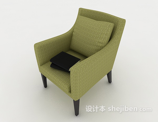 绿色单人休闲椅3d模型下载